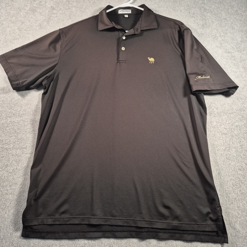 Peter Millar Summer Comfort Polo Shirt Mens Large Black Performance Stretch Golf - Picture 3 of 7